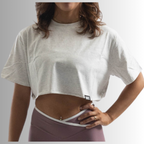 MINDSETOP CROP TOP SHIRT| GRAY