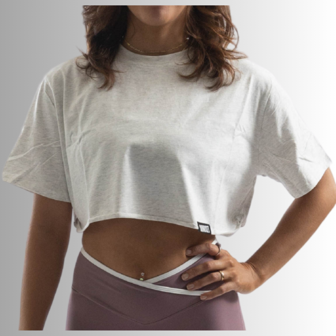 MINDSETOP CROP TOP SHIRT| GRAY