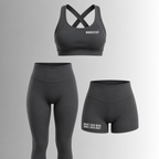 MINDSETOP DARK GRAY SET: BRA SHORTS LEGGINGS (3PCS)