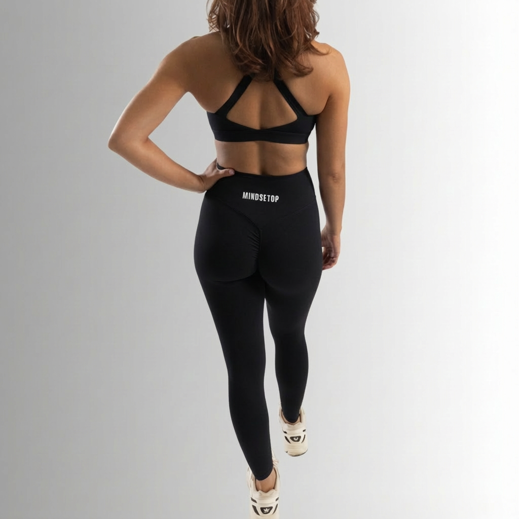 MINDSETOP BLACK SET: BRA SHORTS LEGGINGS (3PCS)