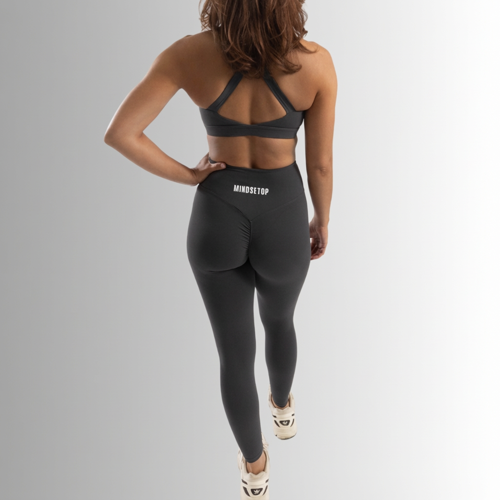 MINDSETOP DARK GRAY SET: BRA SHORTS LEGGINGS (3PCS)