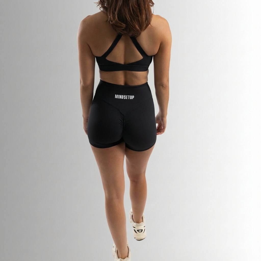 MINDSETOP BLACK SET: BRA SHORTS LEGGINGS (3PCS)